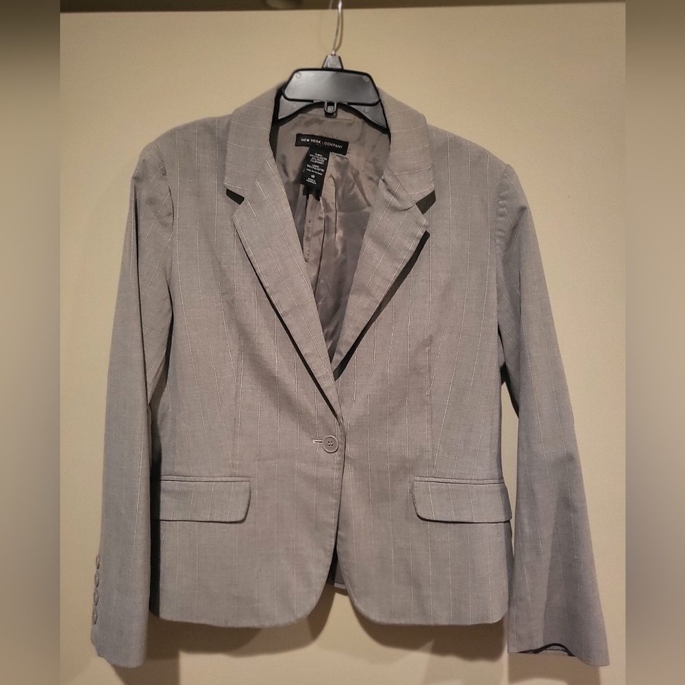 NY&Co Gray Pinstripe Blazer, sz 16